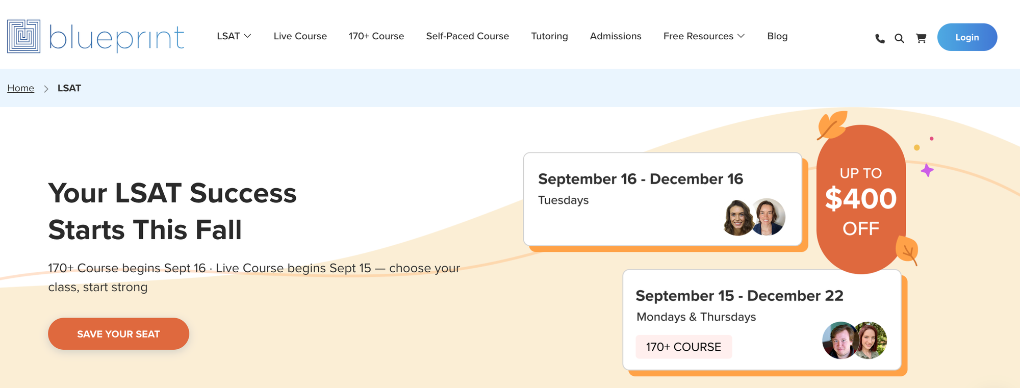 Tutoring business website example